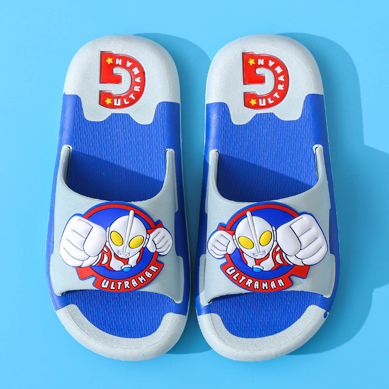 VLOVELAW Ultraman Children's Slippers Summer Boys Boys Child Bathing Bathroom Non-Slip Medium and Big Children Internet-Famous Slippers