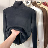 Fleece and thickened integrated fleece sweater women's winter thick mink fleece warm top turtleneck bottoming shirt women's autumn and winter inner trendy