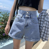 508 Denim Shorts Women's High Waist Summer New Loose Niche Slimming A- line Fashion Ins