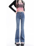 Black Bootcut Jeans for Women 2024 Spring and Autumn New High Waist Stretch High-Looking Slimming Small Horseshoe Pants