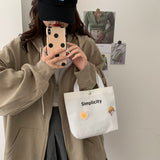 Fashion Small Canvas Bag Women's Cute Bento Grocery Bag New 2021 Fashion Tote Girl's Mobile Phone Bag