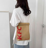 McDonald's Bag Wholesale  New Letter Printing Paper Bag Backpack Personality College Student Shoulder Bag Foreign Trade