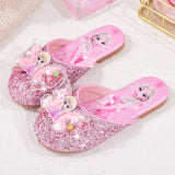 VLOVELAW Girls' Slipper  New Closed Toe Princess Shoes Cute Outdoor Half Slippers Elsa Sandals Children Crystal Shoes