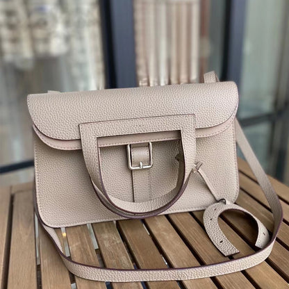 VLOVELAW 2025 Lychee pattern first layer cowhide horseshoe bag genuine leather business commuter white-collar handbag fashionable and simple shoulder briefcase