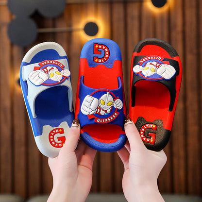 VLOVELAW Ultraman Children's Slippers Summer Boys Boys Child Bathing Bathroom Non-Slip Medium and Big Children Internet-Famous Slippers