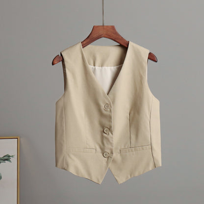 VLOVELAW  cotton and linen vest vest Popular and 2025 popular summer new femininity casual sleeveless single-breasted vest top