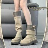 High Leg Boot Children  Autumn New Small Height Increasing Skinny Boots Outdoors Commute Trousers with an Elasticated Waist Pipe Boots