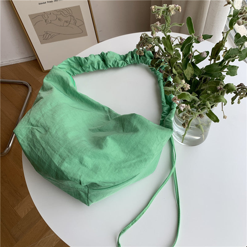 VLOVELAW Bag Women's Bag New Korean Style Shoulder Messenger Bag School Bag Nylon Simple Retro Drawstring Dumpling Bag Fashion