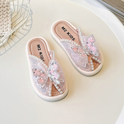 VLOVELAW Summer New Children Korean Style Slippers Girls Diamond Casual Shoes Outerwear Little Girl Fashion Slippers