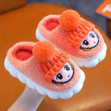 VLOVELAW Children's Slippers Winter Boys Indoor Home Cartoon Cute Children Baby Cotton Slippers Warm Keeping Girls Cotton Slippers