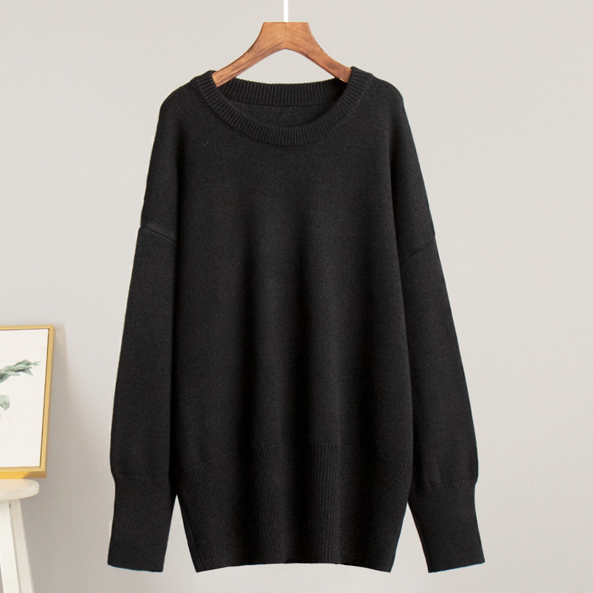 VLOVELAW 2025 crew neck sweater 2025 New autumn and winter new solid color versatile casual lazy pullover knitted crew neck sweater