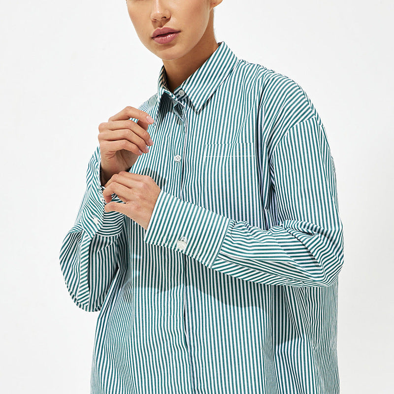 VLOVELAW  pure striped shirt 2025 popular summer new trend fashion versatile loose polo striped shirt