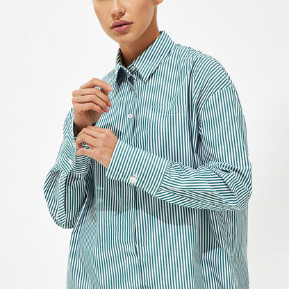 VLOVELAW  pure striped shirt 2025 popular summer new trend fashion versatile loose polo striped shirt