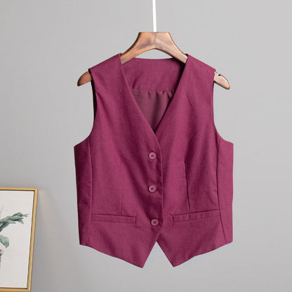 VLOVELAW  cotton and linen vest vest Popular and 2025 popular summer new femininity casual sleeveless single-breasted vest top