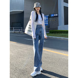 High Waist Wide Leg Jeans for Women Spring 2024 New Loose Straight Slim Fit Mop Pants Spring and Autumn