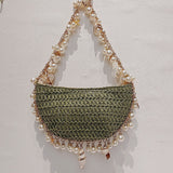 VLOVELAW Spring and Summer New All-Match Pearl Conch Straw Bag Handbags Woven Bag Seaside Holiday Women's Bag Fashion