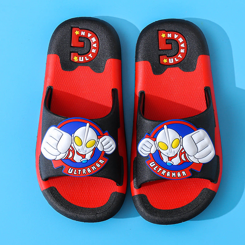 VLOVELAW Ultraman Children's Slippers Summer Boys Boys Child Bathing Bathroom Non-Slip Medium and Big Children Internet-Famous Slippers