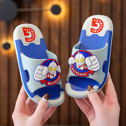 VLOVELAW Ultraman Children's Slippers Summer Boys Boys Child Bathing Bathroom Non-Slip Medium and Big Children Internet-Famous Slippers