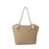 VLOVELAW Portable Straw Woven Bag Customized New Product Summer Woven Shoulder Bag Simple Bucket Casual Large Capacity Totes