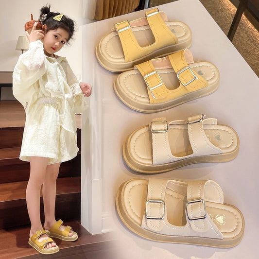 VLOVELAW Children Outerwear Slippers Birkenstock  Summer New Girls' Korean Style Slippers Princess Shoes Boys' Sandals