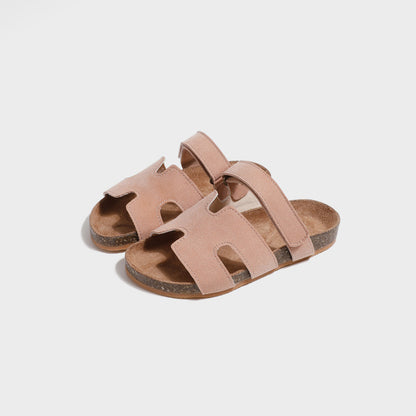 VLOVELAW Cross-Border Simple Boys and Girls Slippers Summer New Outdoor Retro Children's Shoes Cork Boken Sandals in Stock