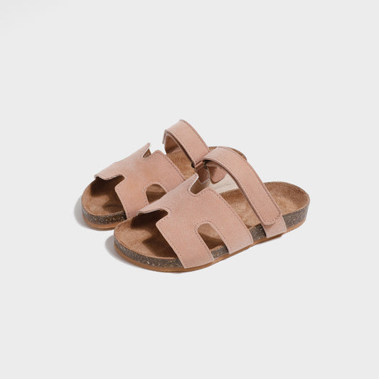 VLOVELAW Cross-Border Simple Boys and Girls Slippers Summer New Outdoor Retro Children's Shoes Cork Boken Sandals in Stock