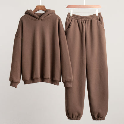 KKBOXLY Cross-border sweater set New autumn and winter new women's casual comfortable sports style hoodie pants sweater set