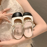 VLOVELAW Girls' Korean Style Stylish Semi-Slippers  New Little Girl Closed Toe Non-Slip Princess Shoes Korean Style Outdoor Slippers