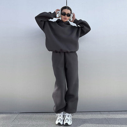 KKBOXLY Cross-border sweater set New autumn and winter new women's casual comfortable sports style hoodie pants sweater set