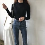 Large quantities of 2024 winter semi-turtleneck thickened shirt women's winter loose pullover knitted sweater bottoming shirt