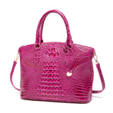 Chic Gradient Crocodile Pattern Tote & Crossbody Bag – Women’s Vintage Satchel with Secure Zip & Polyester Lining