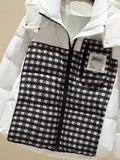 Plaid Pattern Hooded Coat, Casual Zip Up Long Sleeve Winter Warm Outerwear, Women's Clothing