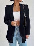 Solid Single Breasted Blazer, Casual Long Sleeve Lapel Blazer For Office, Women's Clothing