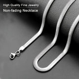 1pc Flat Snake Bone Chain Necklace Classic Titanium Steel Clavicle Chain Wedding Jewelry