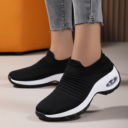 vlovelaw  Slip On Socks Sneakers Breathe Mesh Walking Shoes Women Fashion Sneakers Comfort Wedge Platform Loafers, Thick Sole High Impact Fashion Running Sports Shoes For Women & Men