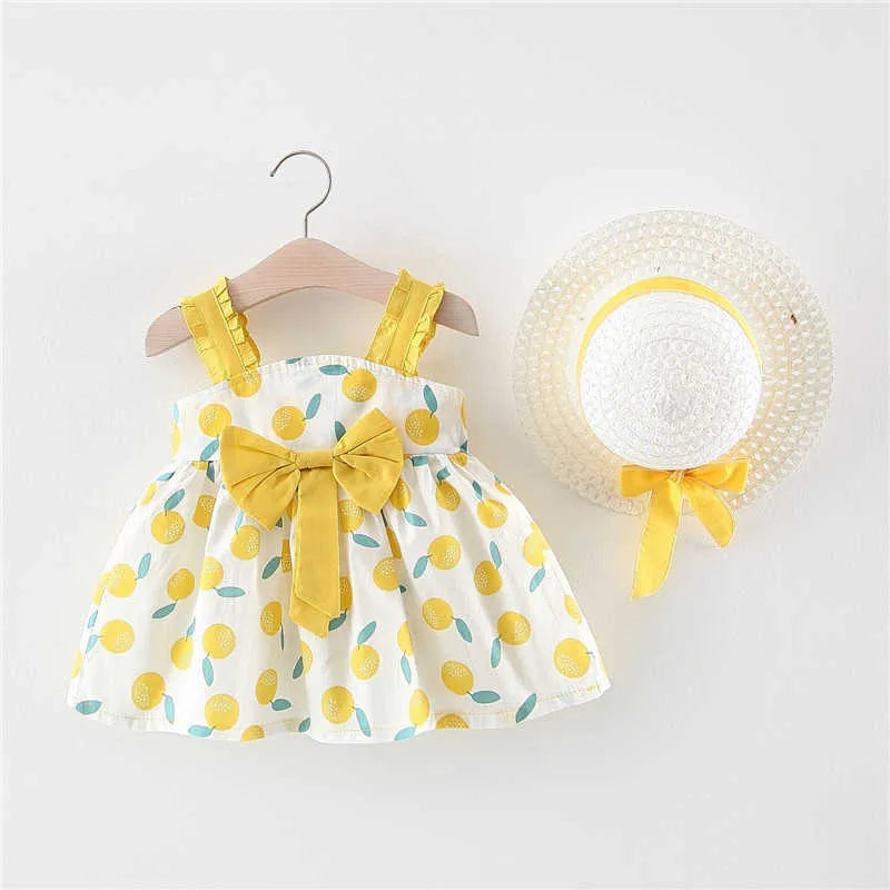 Girl's Dresses Summer Newborn Baby Clothes Infant Girl Cute Print Sleeveless Cotton Beach Princess R230612