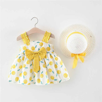 Girl's Dresses Summer Newborn Baby Clothes Infant Girl Cute Print Sleeveless Cotton Beach Princess R230612