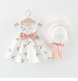 Girl's Dresses Summer Newborn Baby Clothes Infant Girl Cute Print Sleeveless Cotton Beach Princess R230612