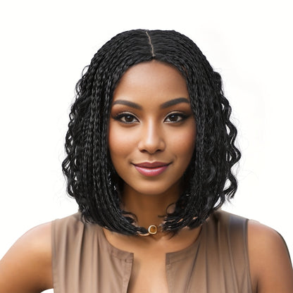 Elegant 12-Inch Short Bob Box Braided Wig With Free Tress - Heat Resistant Synthetic Fiber, Crochet Style For Women Bob Wigs For Women Short Bob Wigs For Women