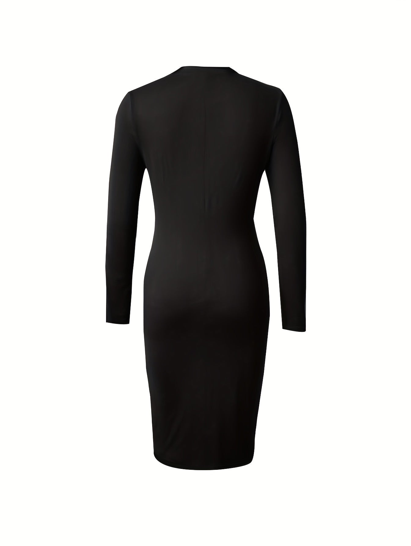 vlovelaw Cut Out Bodycon Dress, Sexy Crew Neck Long Sleeve Dress, Women's Clothing