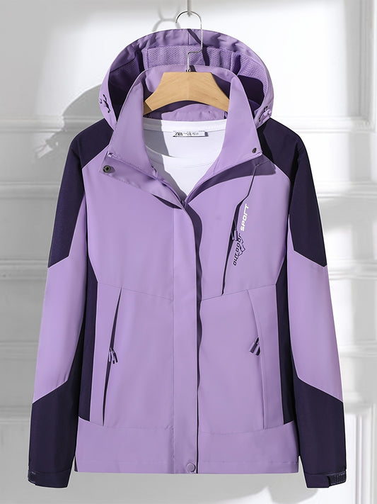 vlovelaw  Stay Stylish & Comfortable in the Women's Color Block Soft-Shell Hiking Jacket!