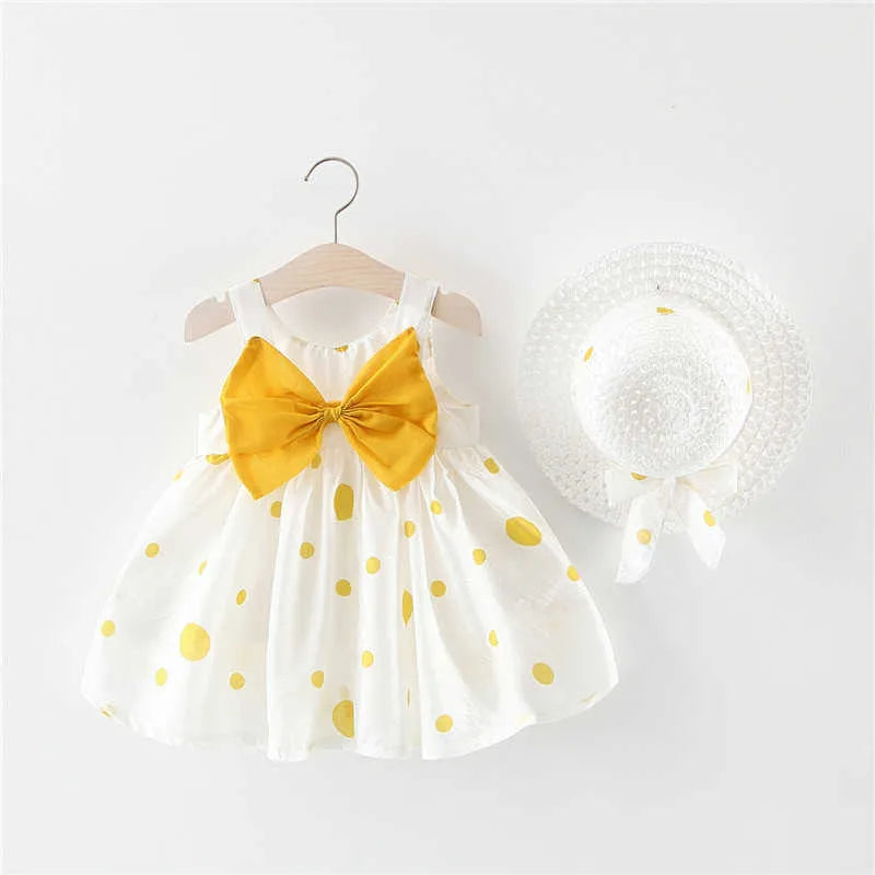 Girl's Dresses Summer Newborn Baby Clothes Infant Girl Cute Print Sleeveless Cotton Beach Princess R230612