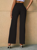 vlovelaw  Solid High Waist Pants, Elegant Straight Leg Pants, Women's Clothing