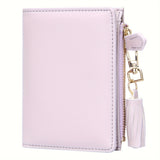 Stylish Slim Bifold Womens Wallet - Compact Coin Purse with Secure Zipper & ID Slot - Lightweight & Convenient Design