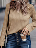 vlovelaw  Twist Textured Crew Neck T-Shirt, Casual Long Sleeve Top For Spring & Fall, Women's Clothing