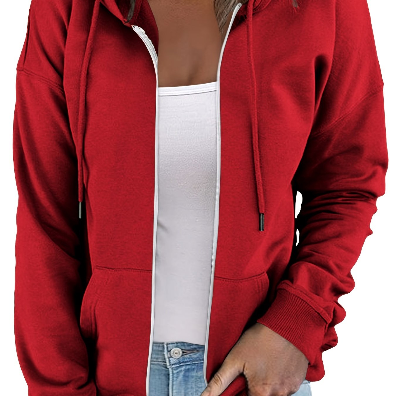 Women's Sweatshirt Casual Oversized Zip Up Long Sleeve Streetwear Hoodie