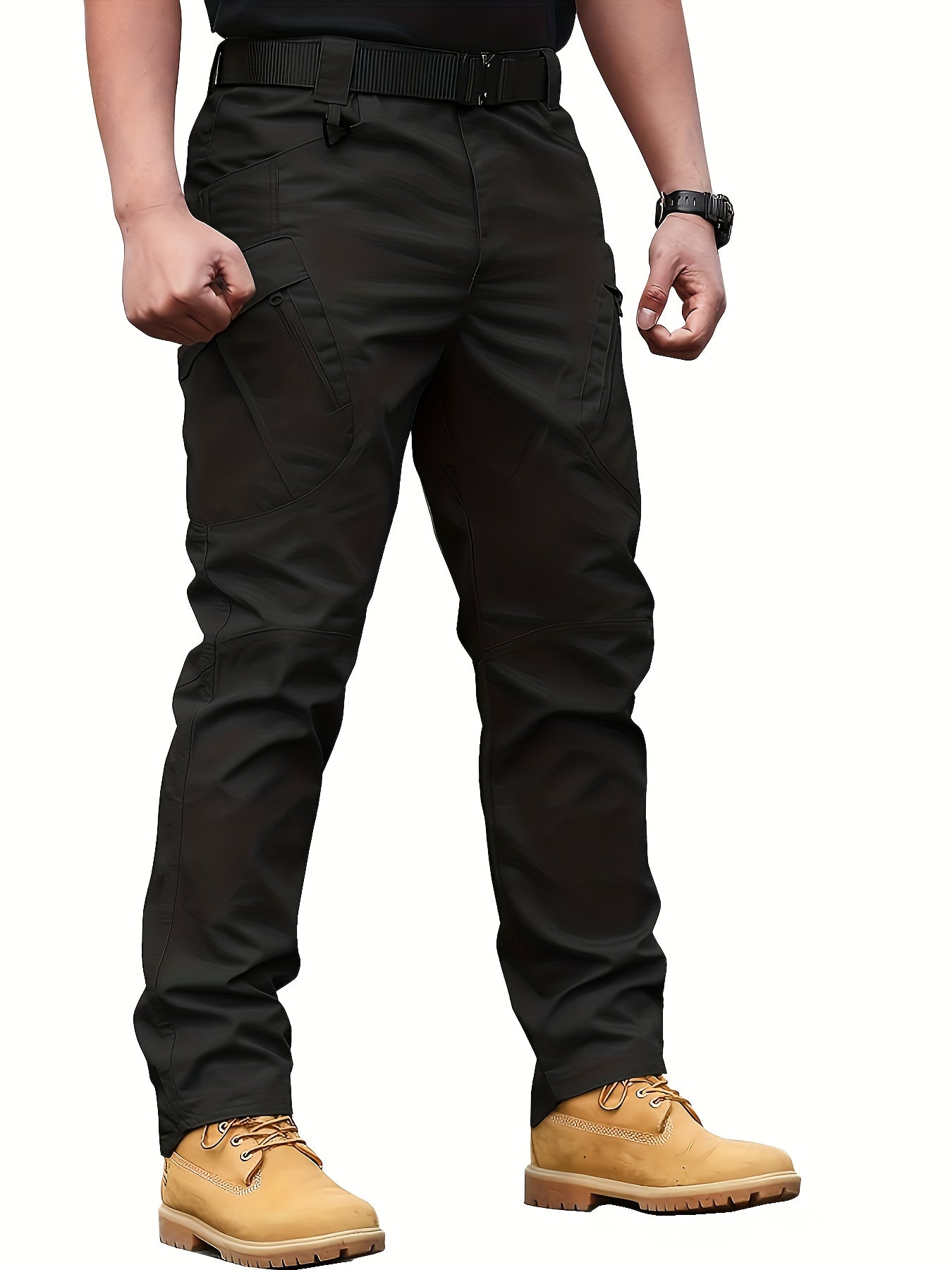 vlovelawMen's Outdoor Multi Functional Tactical Pants, Multi Pocket Outdoor Hiking Waterproof Sweatpants, Wear Resistant Cargo Pants