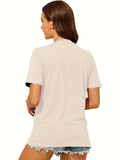 vlovelaw  Snake Print T-shirt, Casual Short Sleeve Crew Neck Top For Spring & Summer, Women's Clothing