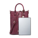 Elegant Crocodile-Print Tote for Women: Versatile, Secure Buckle, Removable Strap, Work & Casual Chic