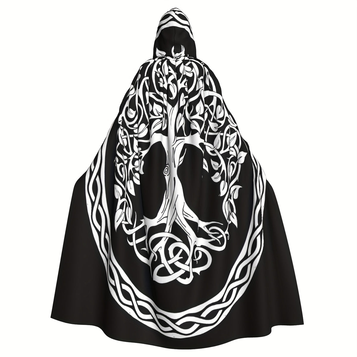 vlovelaw  1pc, Nordic Style Viking Goddess Celtic Life Tree Halloween Witch Hooded Robe Cloak Shawl Cosplay For Adult Men Women, Party Favors Supplies Dresses Clothes Gifts, 147.32*152.4cm